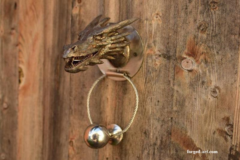 Forged door knocker - dragon